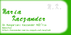 maria kaczander business card